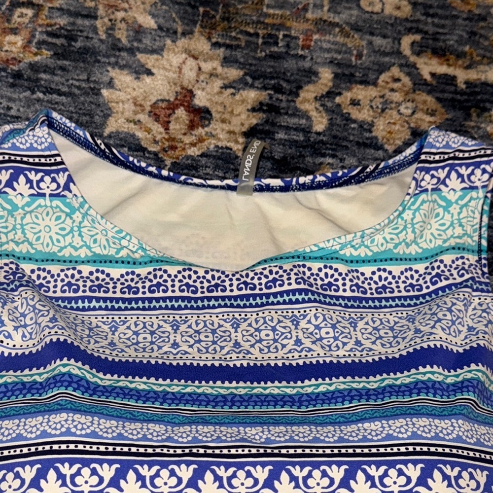 LANDS END WOMEN’S SWIMWEAR SIZE 14 TANKINI SWIM SUIT TOP - Picture 8 of 16